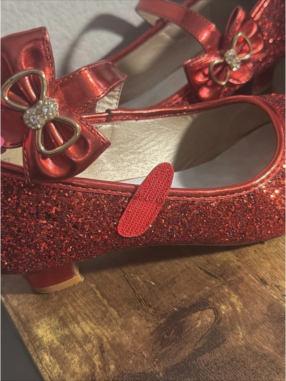 Wizard of Oz Dorothy Fancy Red Ruby Slippers Shoes Heels 5 Girl Kids 5Y Costume